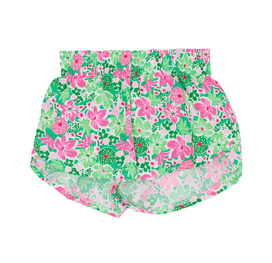 preorder SS0473 Pink Green Flower Leaf Shorts Girls boutique outfit 202503