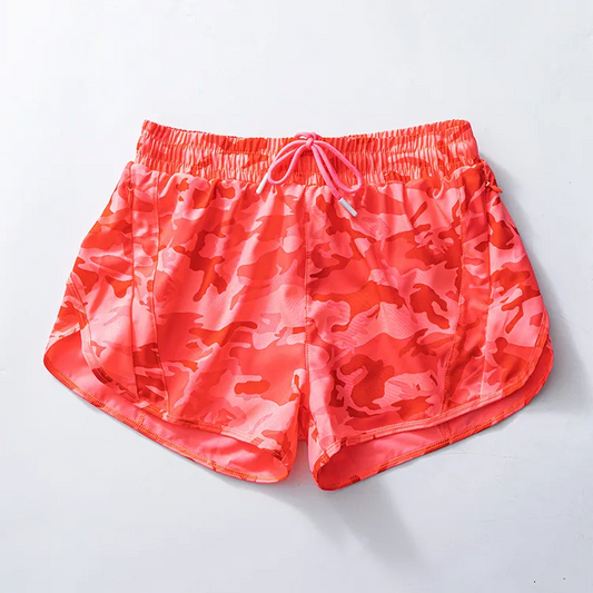 preorder SS0477 Coral Red Camouflage Yoga Shorts Girls boutique outfit 202503