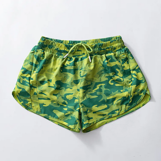 preorder SS0478 Yellow Green Camouflage Yoga Shorts Girls boutique outfit 202503