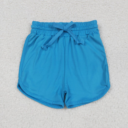SS0504 Pure Blue Yoga Shorts Girls boutique outfit 202505 RTS