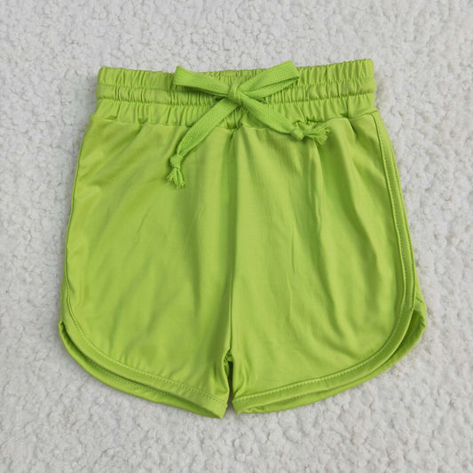 SS0506 Pure Yellow Green Yoga Drawstring Shorts Girls boutique outfit 202505 RTS