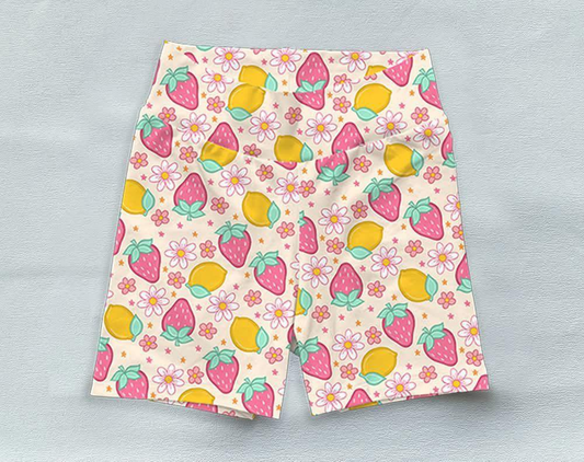 preorder SS0533 Beige Strawberry Lemon Cycling Pants Shorts Girls boutique outfit 202503