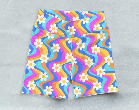 preorder SS0536 Flower Colored Cycling Pants Shorts Girls boutique outfit 202503