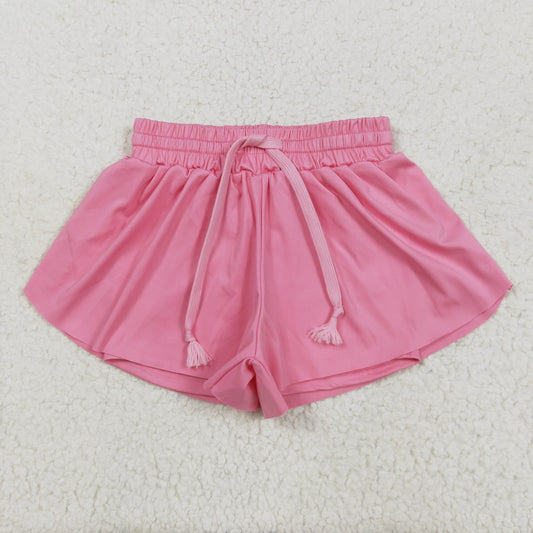 SS0546 Pure Pink Yoga Shorts Girls boutique outfit 202505 RTS