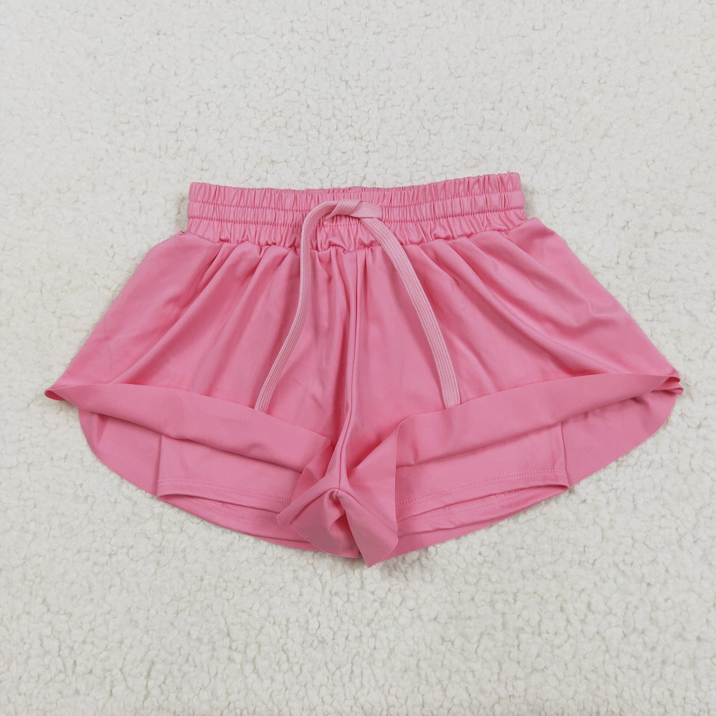 SS0546 Pure Pink Yoga Shorts Girls boutique outfit 202505 RTS
