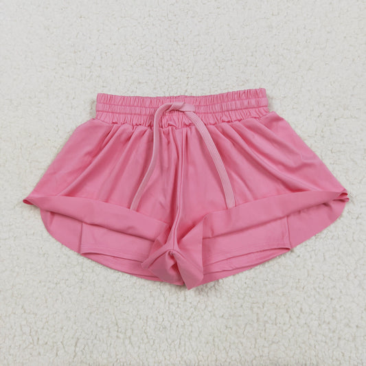 SS0546 Pure Pink Yoga Shorts Girls boutique outfit 202505 RTS