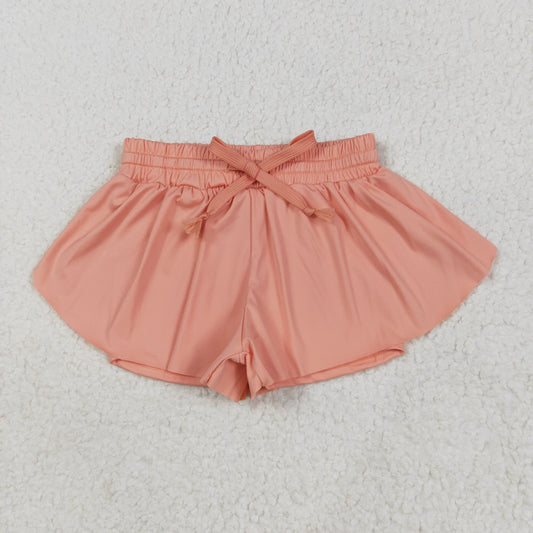SS0547 Pure Orange Yoga Shorts Girls boutique outfit 202505 RTS