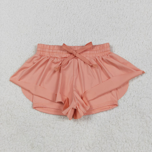 SS0547 Pure Orange Yoga Shorts Girls boutique outfit 202505 RTS