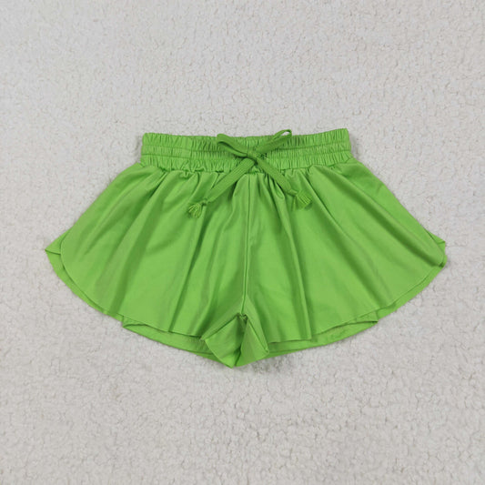 SS0548 Pure Green Yoga Shorts Girls boutique outfit 202505 RTS