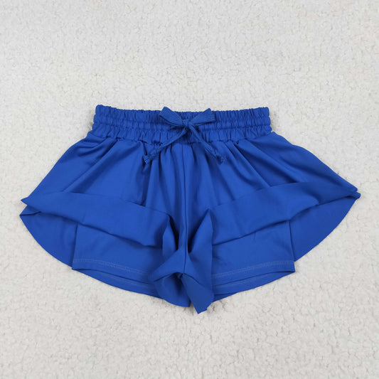 SS0552 Pure Dark Blue Yoga Shorts Girls boutique outfit 202506 RTS