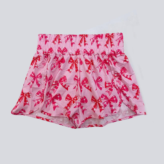 preorder SS0568 Adult female Pink Bows Yoga Shorts 202503
