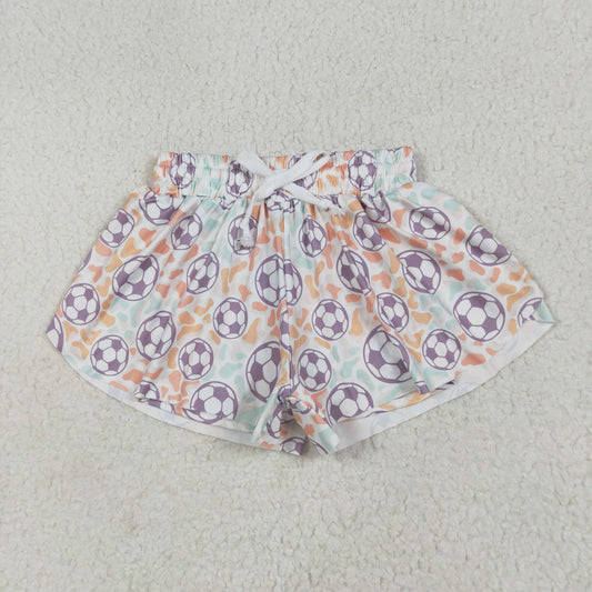 SS0582  Football Colored Leopard Shorts Girls Boutique 202506 RTS