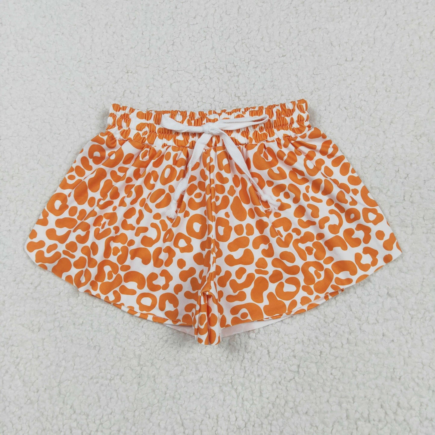 SS0584 Orange Leopard Shorts Girls Boutique Yoga Outfits 202505 RTS