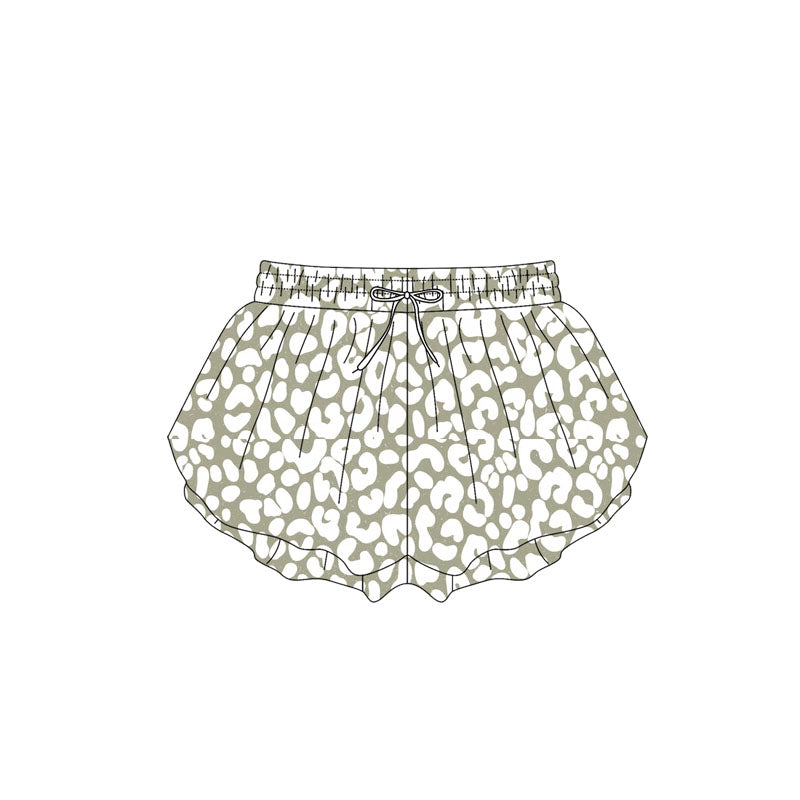 preorder SS0586 White Leopard Green Shorts Girls Boutique Outfits 202503