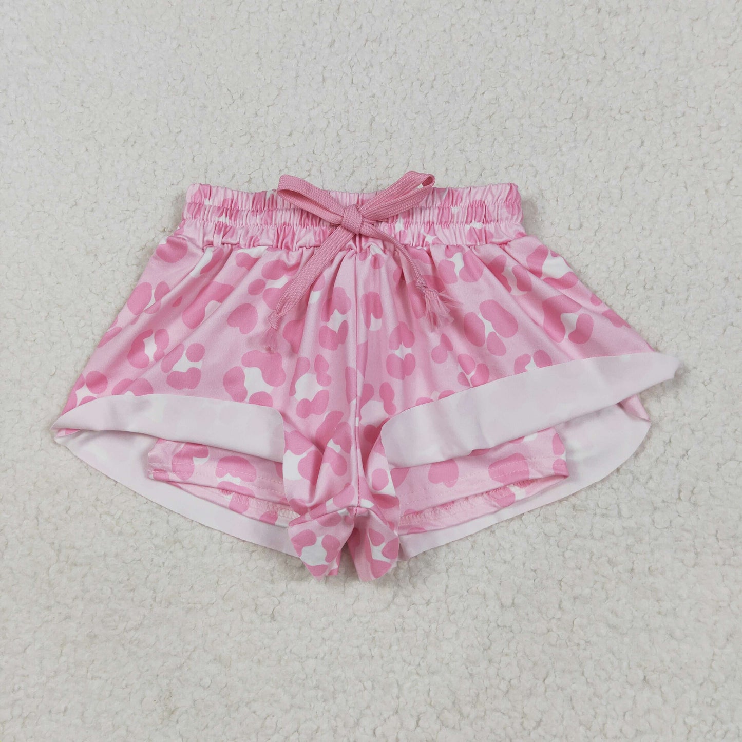 SS0587 Pink White Leopard Shorts Girls Boutique Yoga Outfits 202505 RTS