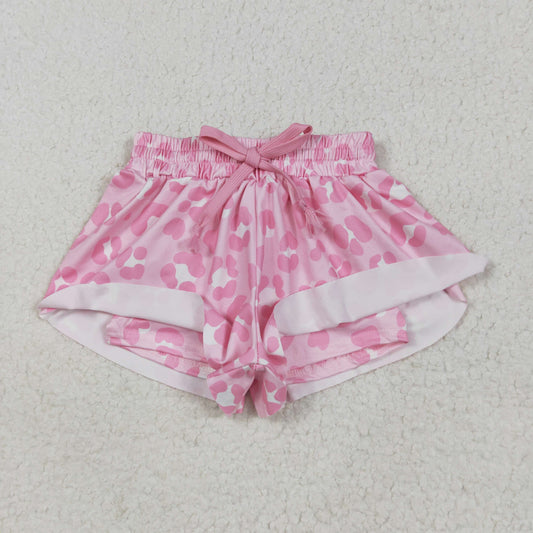 SS0587 Pink White Leopard Shorts Girls Boutique Yoga Outfits 202505 RTS
