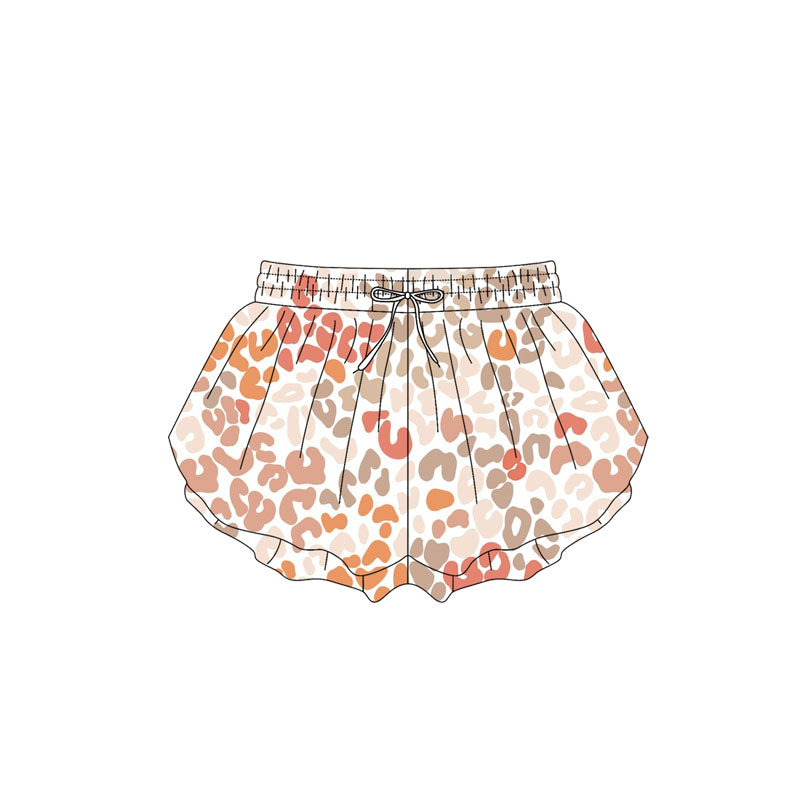 preorder SS0593 Orange Brown Leopard White Shorts Girls Boutique Outfits 202503