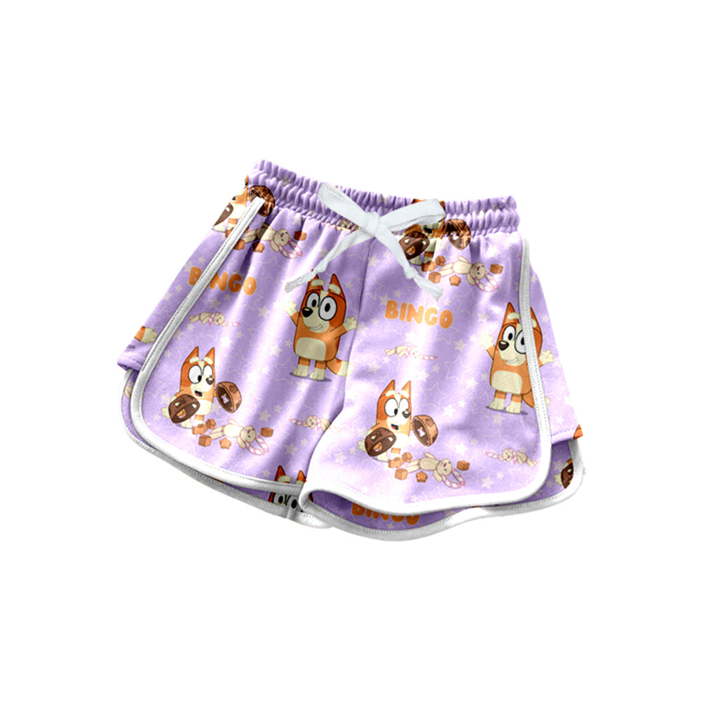 preorder SS0605 Cartoon Bluey Purple Pink Yoga Shorts Girls boutique outfit 202504
