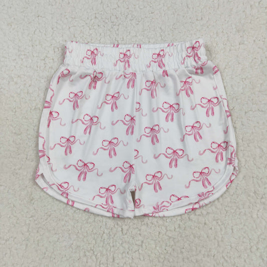 SS0608 Girls Boutique Pink Bows White Shorts 202506 RTS