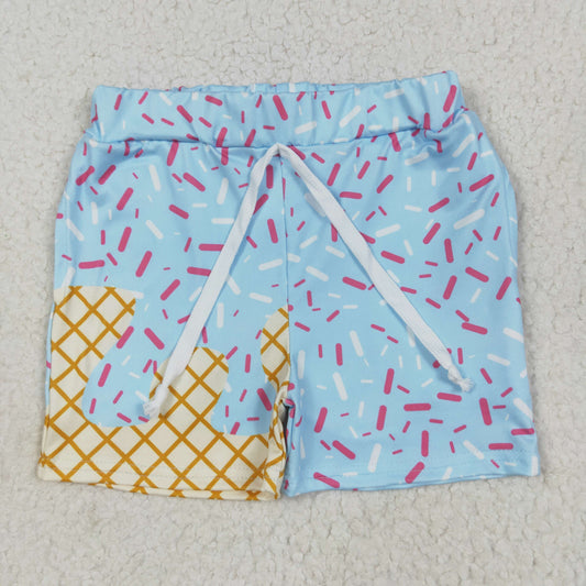 SS0609 Boys Boutique Waffle Ice Cream Light Blue Shorts 202506 RTS