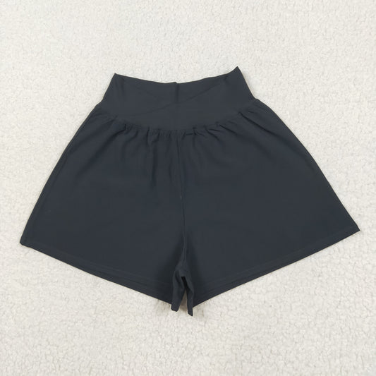 SS0613 Pre-Order Adult Women's Black  Yoga Shorts 202506 Local Warehouse