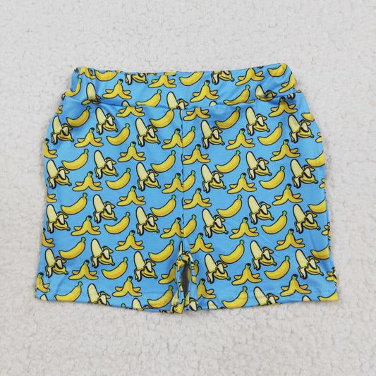 SS0634 Boys Boutique Banana Pattern Blue Green Shorts 202508 RTS