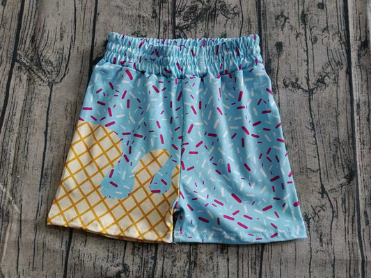 preorder SS0635 Waffle Ice Cream Boys Boutique Blue Shorts 202507