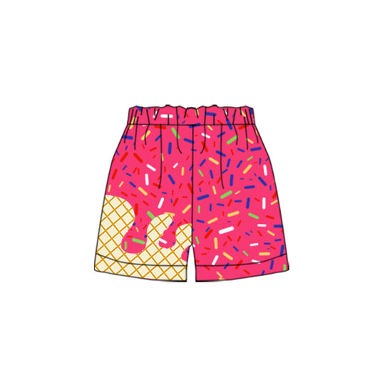 preorder SS0636 Waffle Ice Cream Boys Boutique Rose Red Shorts 202507