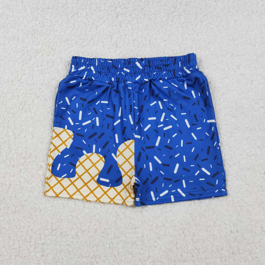 SS0640 Waffle Ice Cream Drip Boys Boutique Blue Shorts 202509 RTS