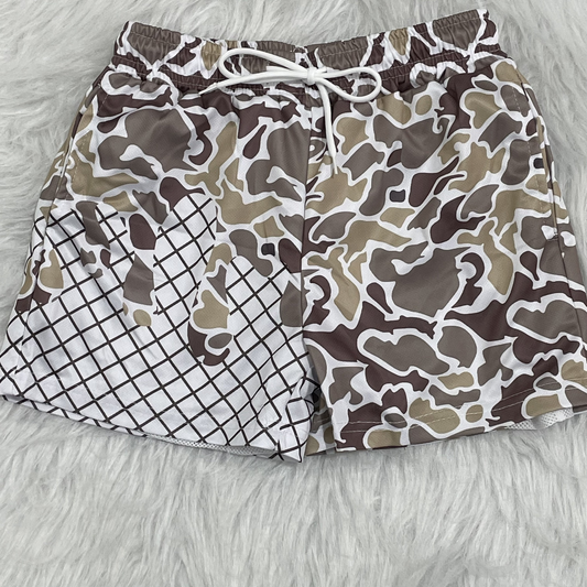 MOQ 8 preorder SS0646 Waffle Brown Green Camouflage Boys Boutique Blue Shorts 202509