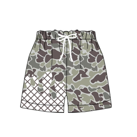 MOQ 8 preorder SS0648 Waffle Gray Green Camouflage Boys Boutique Blue Shorts 202509