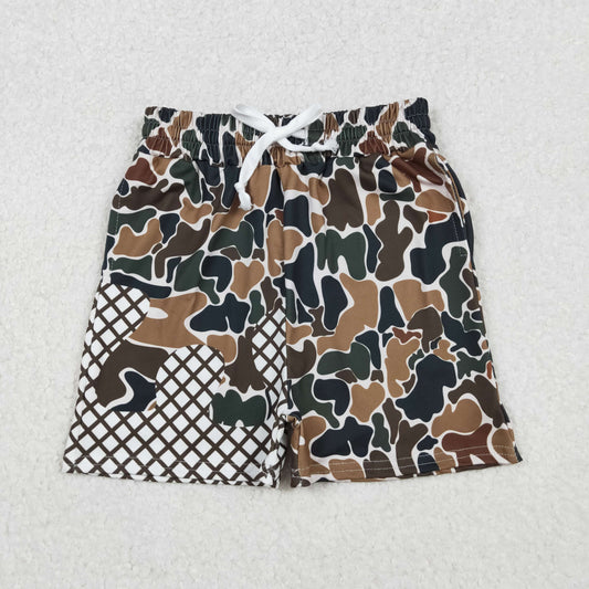 SS0651-XS-3XL Waffle Camouflage Boys Boutique Blue Shorts 202510