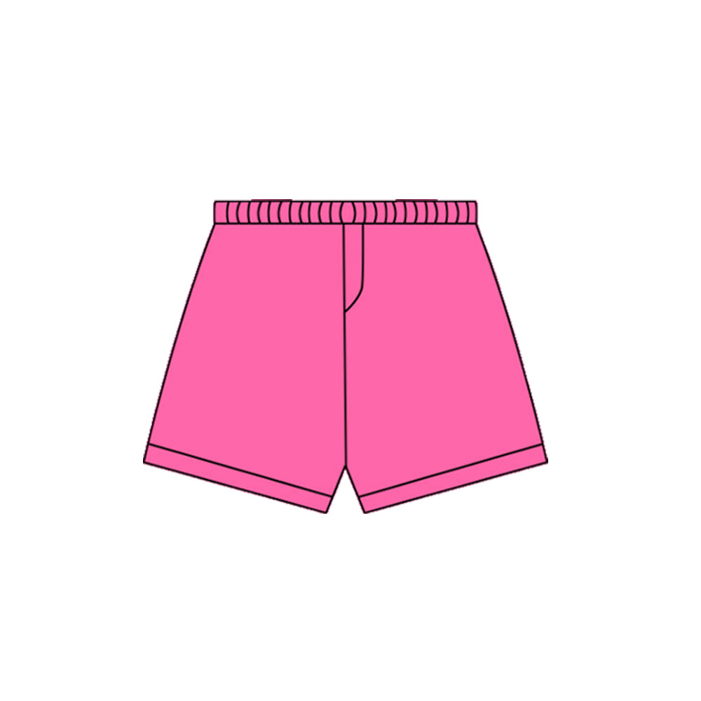 MOQ 8 preorder SS0669 Solid Rose Red Girls Yoga Shorts 202510