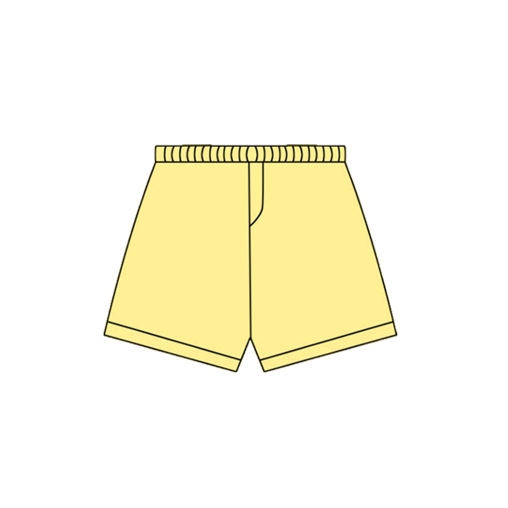 MOQ 8 preorder SS0671 Solid Yellow Girls Yoga Shorts 202510
