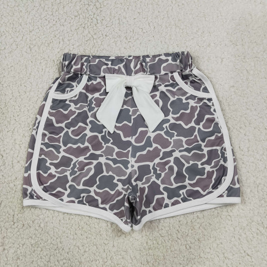 SS0688 Girls Bow Gray Camouflage Shorts 202607 RTS