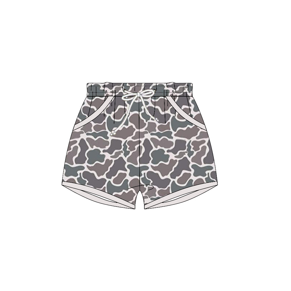 MOQ 5 Preorder SS0693 Boys Gray Brown Camouflage Shorts 202510