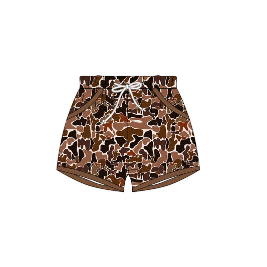 MOQ 5 Preorder SS0694 Boys Brown Camouflage Shorts 202510