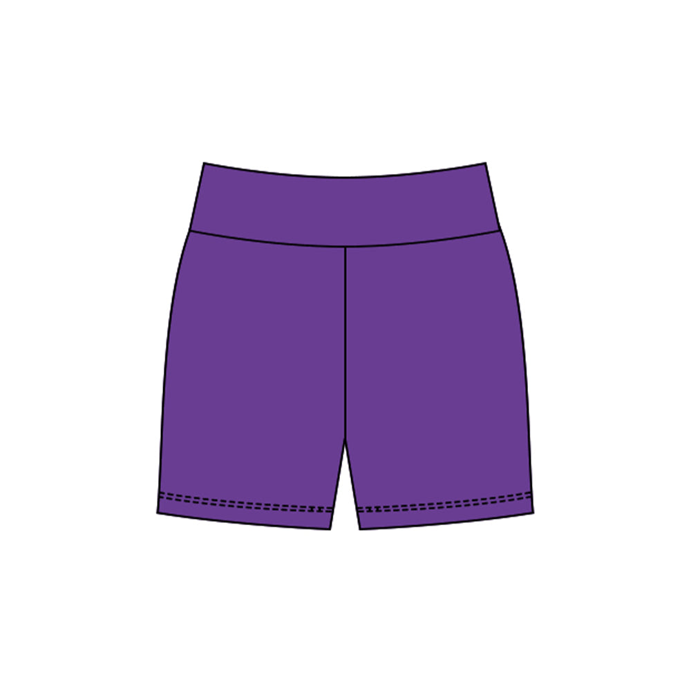 MOQ 5 preorder SS0721 Solid Purple Girls Yoga Shorts 202510