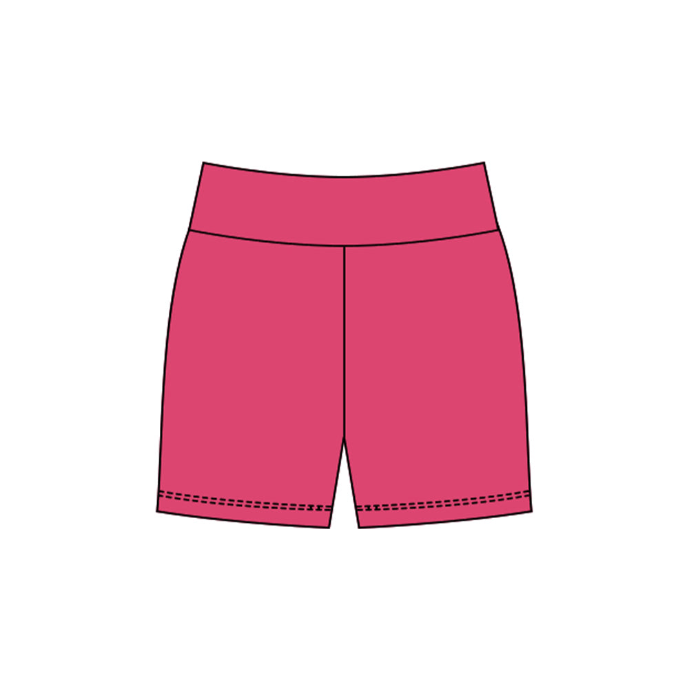 MOQ 5 preorder SS0727 Solid Rose Red Girls Yoga Shorts 202510