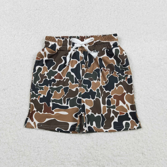 SS0732 Green Brown Camouflage Drawstring Boys Shorts 202511 RTS
