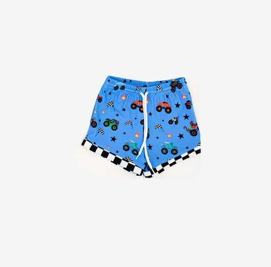 MOQ 5 Preorder SS0736 SUV Flag Star Flame Blue Boys Shorts 202510