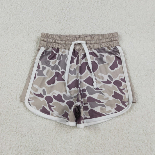 SS0738 Gray Brown Camouflage Drawstring Girls Shorts 202512 RTS