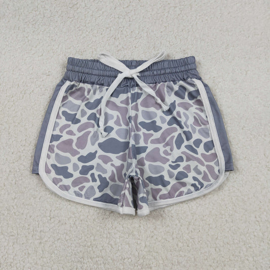 SS0740 Gray Blue Camouflage Drawstring Girls Shorts 202512 RTS