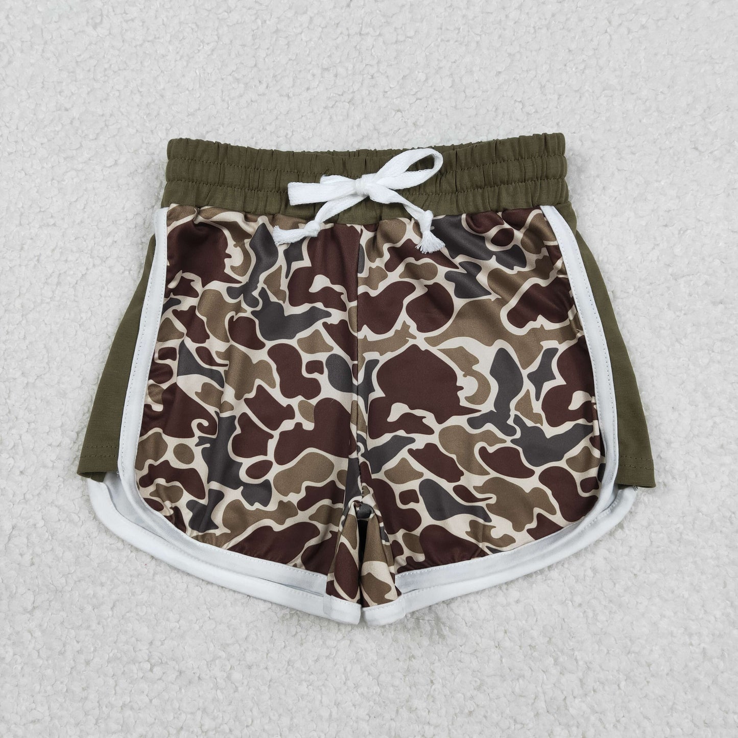 SS0745 Army Green Brown Camouflage Drawstring Girls Shorts 202512 RTS