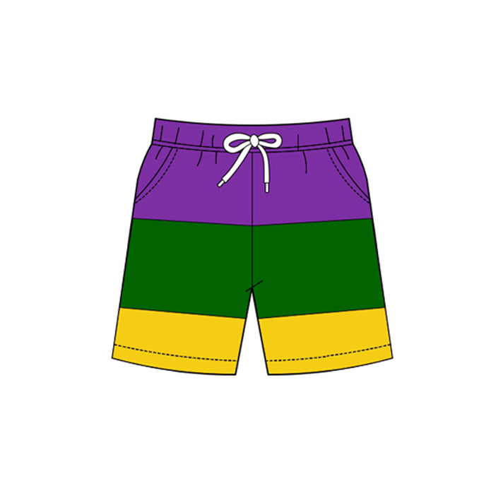 MOQ 5 PCS preorder SS0754 Mardi Gras Stripe Girls Yoga Shorts 202511