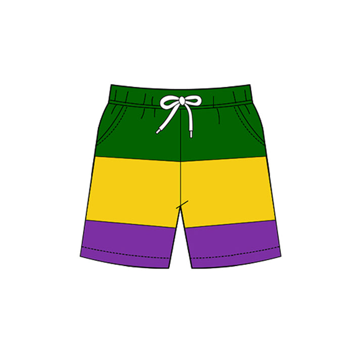 MOQ 5 PCS preorder SS0755 Mardi Gras Stripe Girls Yoga Shorts 202511