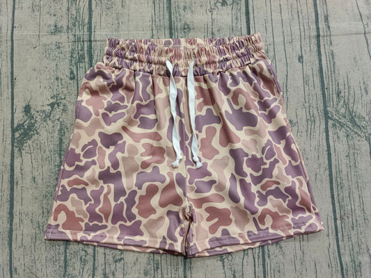 NO MOQ SS0762 Light Brown Camouflage Drawstring Boys Shorts 202512