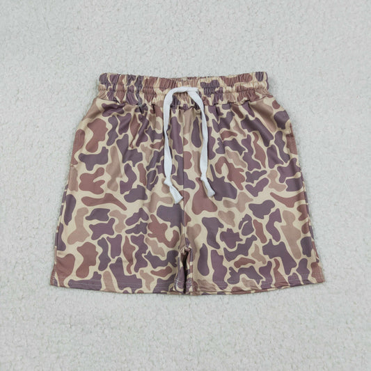 SS0762 Light Brown Camouflage Drawstring Boys Shorts 202512 RTS