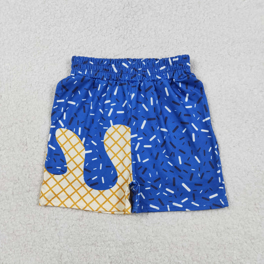 NEW SS0775 Waffle Ice Cream Drip Boys Boutique Blue Shorts 202601 RTS