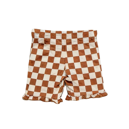 MOQ 5 PCS preorder SS0792 Brown Plaid Girls Shorts 202601